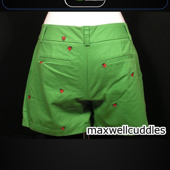 J CREW CRITTER SHORTS GRASS GREEN LADYBUGS 6 NEW - Picture 6 of 7
